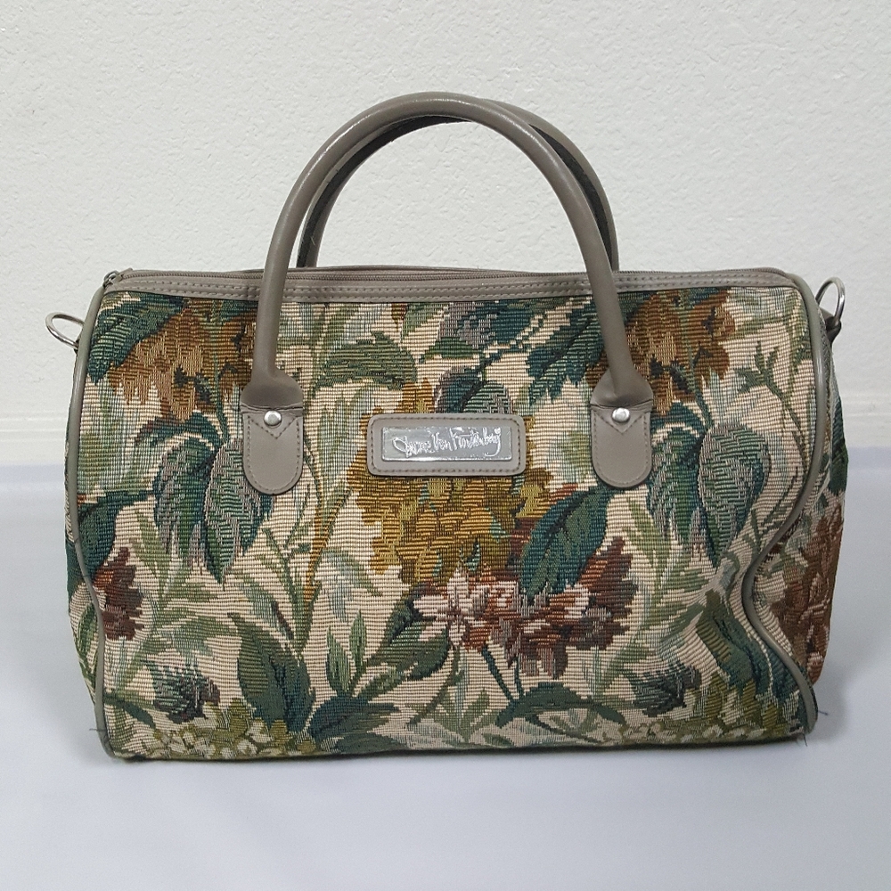 Diane Von Furstenberg Travel Bag Floral Luggage Carry Tote